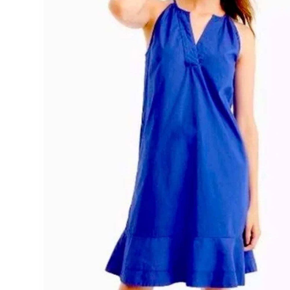J. Crew Dress Royal Blue Size 10 Summer Lightweight Flutter Hem
